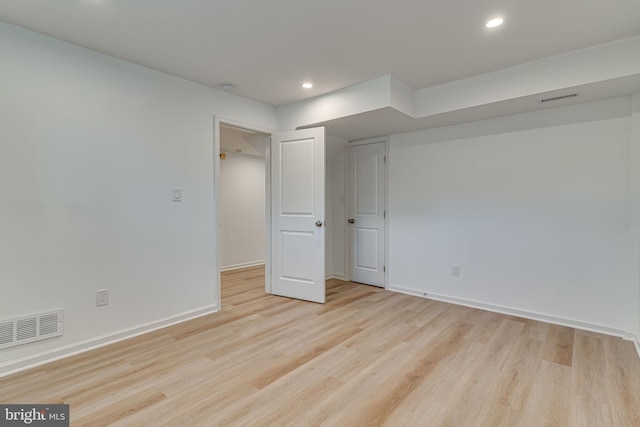 unfurnished bedroom featuring light hardwood / wood-style flooring