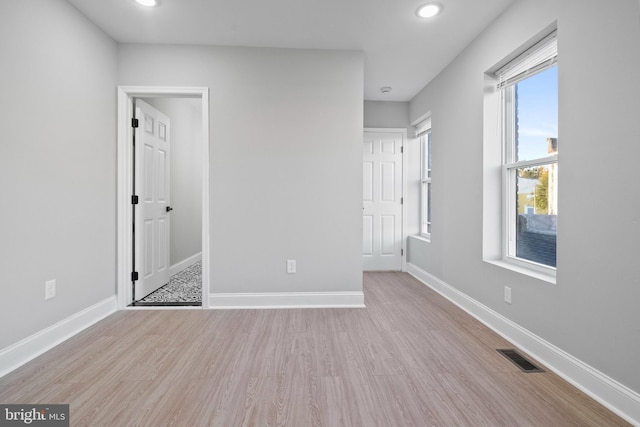 unfurnished bedroom featuring light hardwood / wood-style flooring