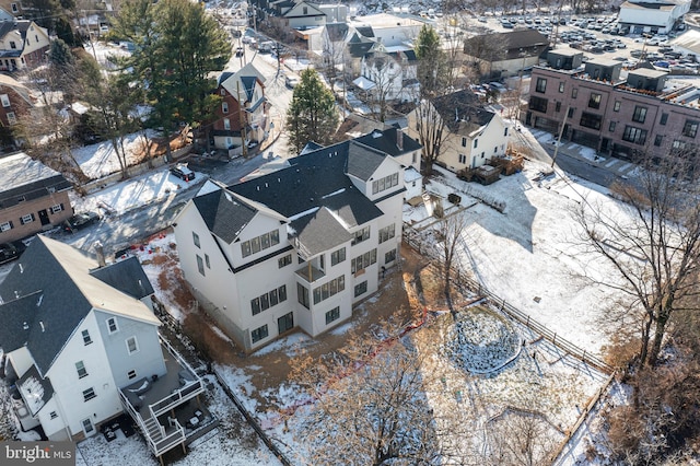 view of snowy aerial view