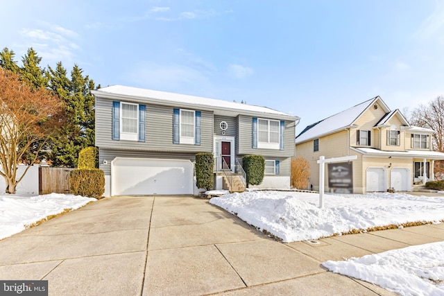 split foyer home with a garage