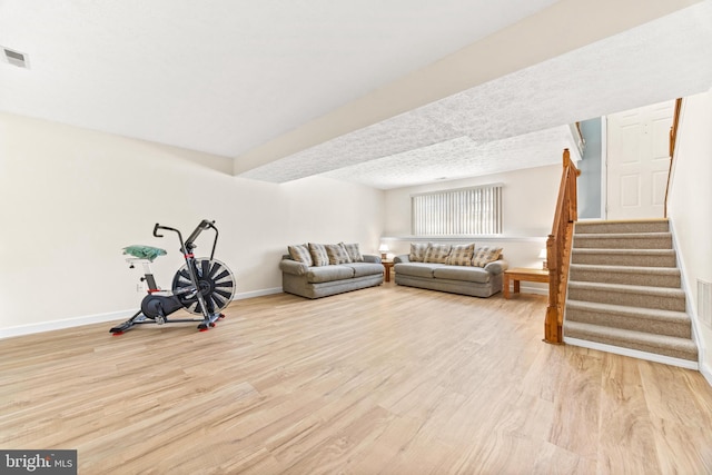 living room with light wood-type flooring