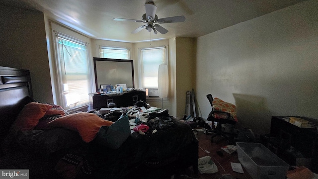 bedroom with ceiling fan