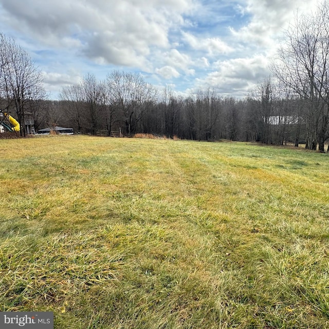 view of yard featuring a rural view