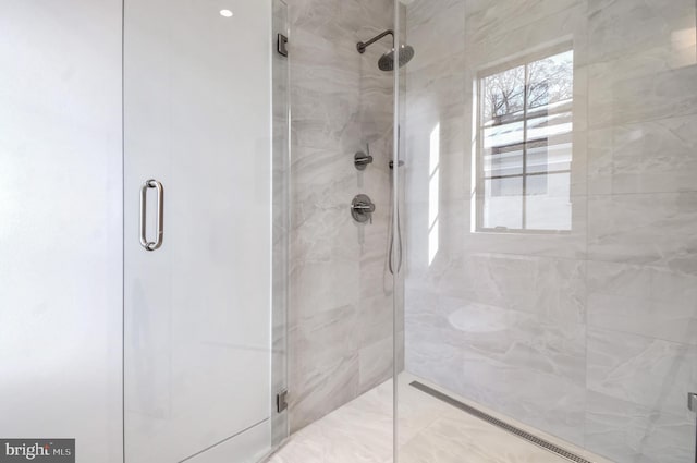 bathroom featuring walk in shower