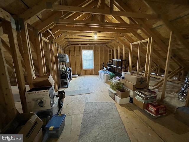 view of unfinished attic