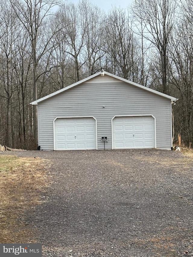 view of garage