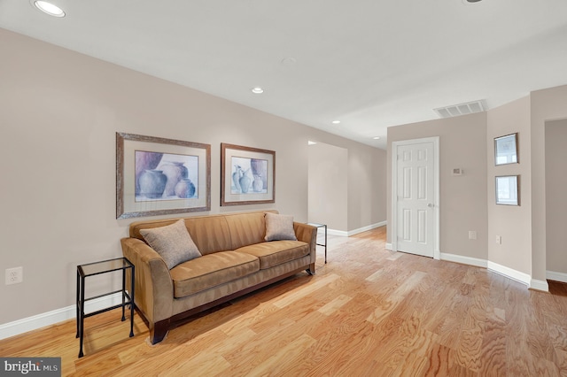 living room featuring light hardwood / wood-style flooring