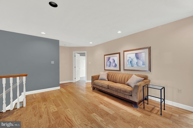 living room featuring light hardwood / wood-style flooring