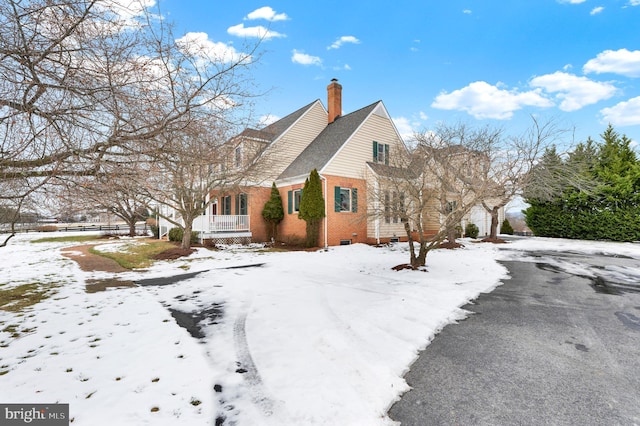 view of snow covered exterior