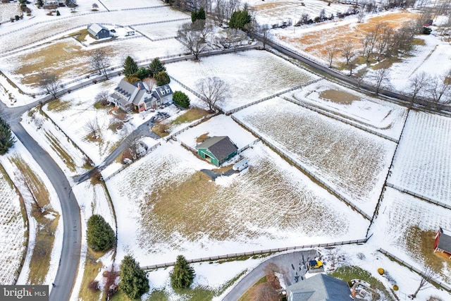 view of snowy aerial view