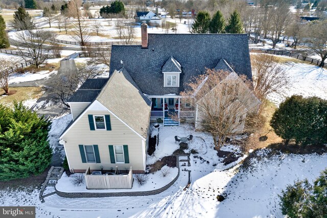 view of snowy aerial view