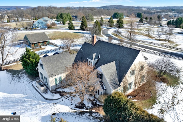 view of snowy aerial view