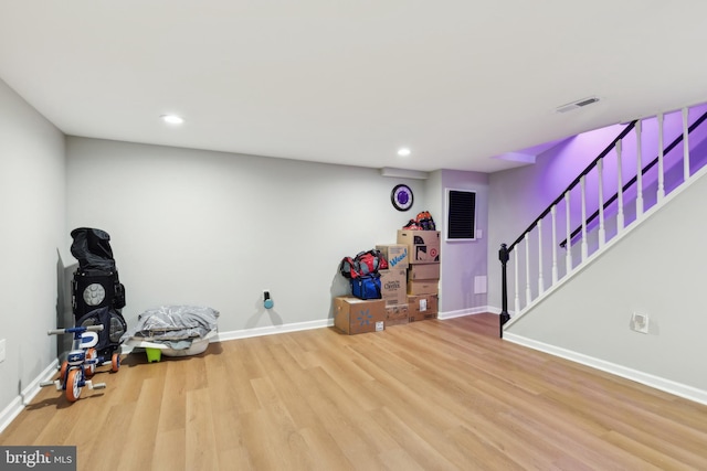 interior space featuring wood-type flooring