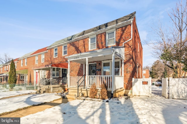 view of front of home featuring covered porch