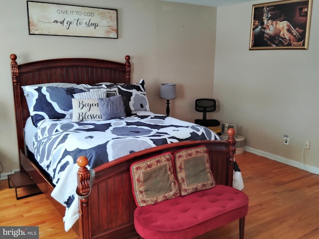 bedroom featuring light wood-type flooring