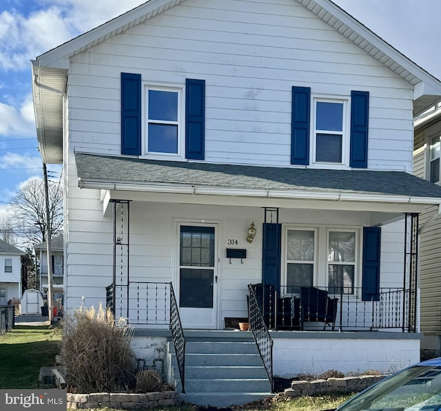 view of front of house featuring covered porch