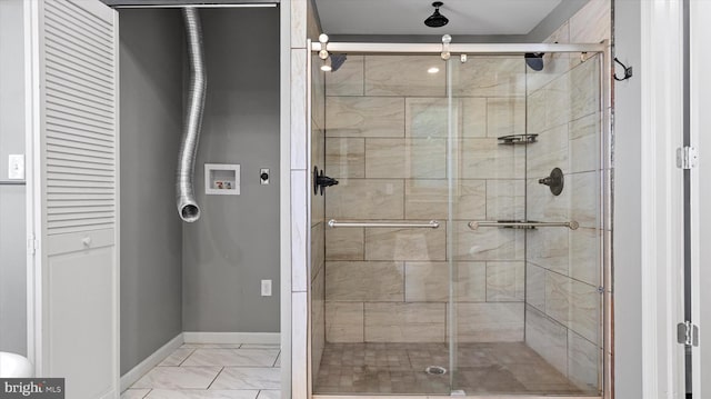 bathroom featuring walk in shower