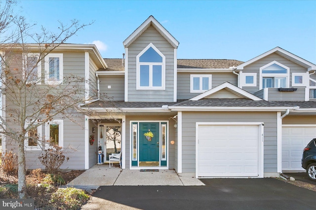 view of property with a garage