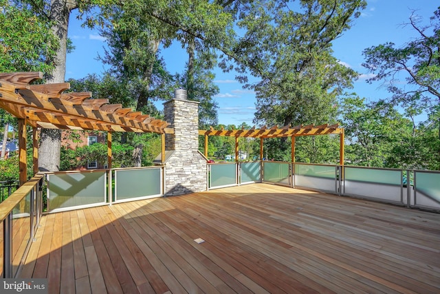 deck with a pergola