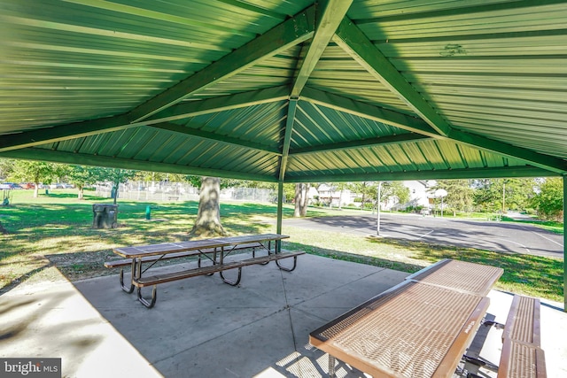 view of property's community featuring a gazebo and a yard