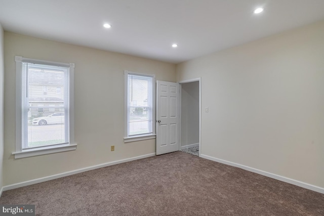 carpeted spare room with a wealth of natural light