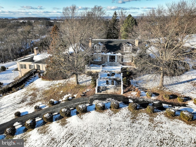 view of snowy aerial view