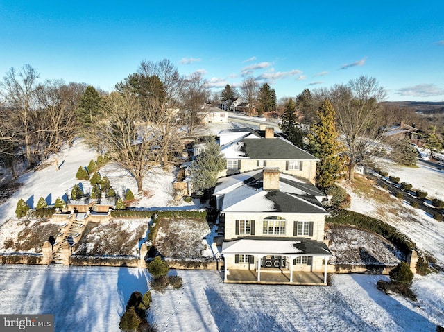 view of snowy aerial view