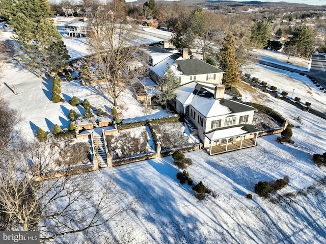 view of snowy aerial view