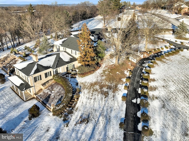 view of snowy aerial view