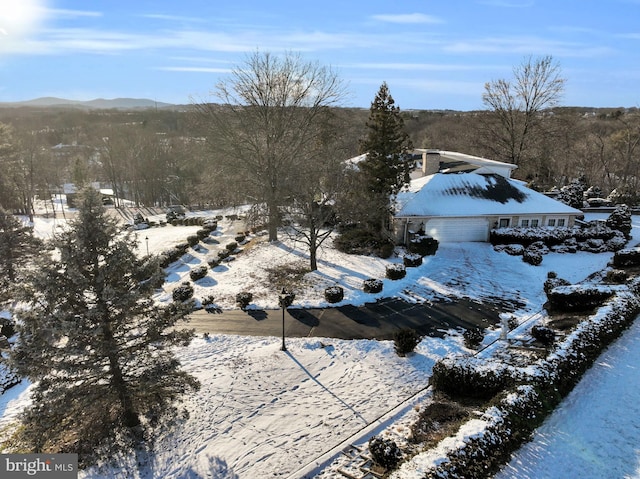 view of snowy aerial view