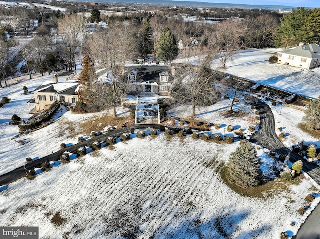 view of snowy aerial view