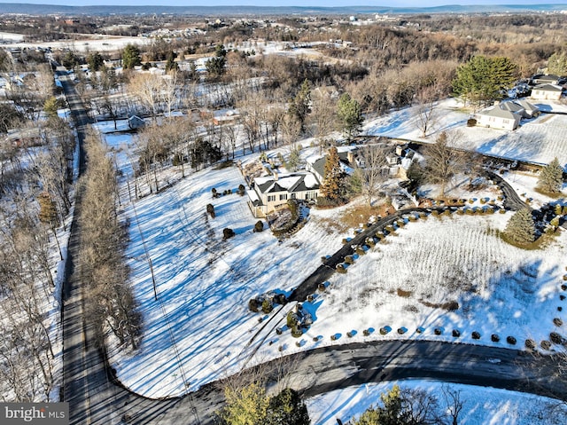 view of snowy aerial view