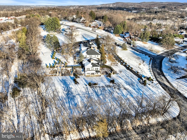 view of snowy aerial view