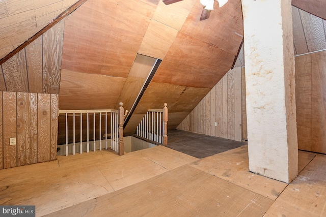 bonus room featuring lofted ceiling