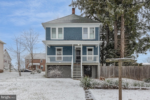 view of front of property with covered porch