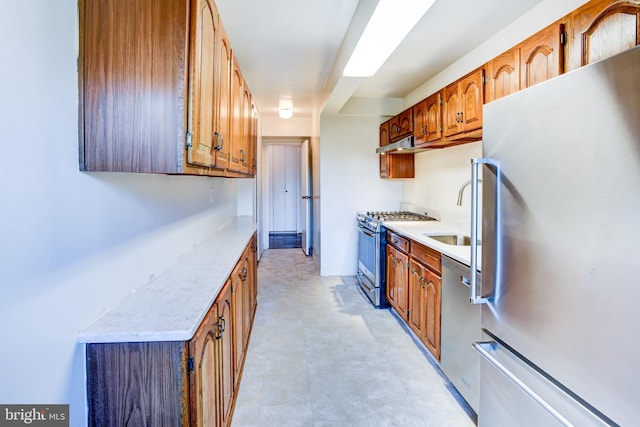 kitchen with sink and stainless steel appliances