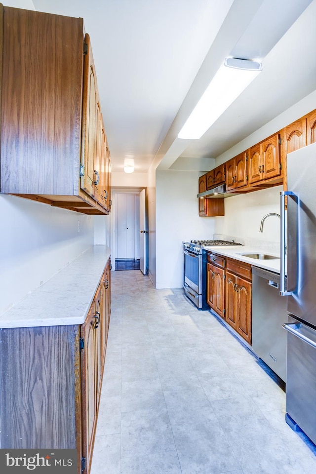 kitchen with stainless steel appliances and sink