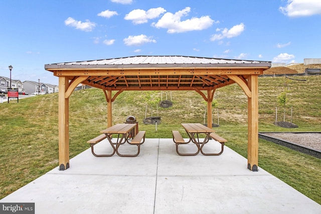 view of patio / terrace with a gazebo