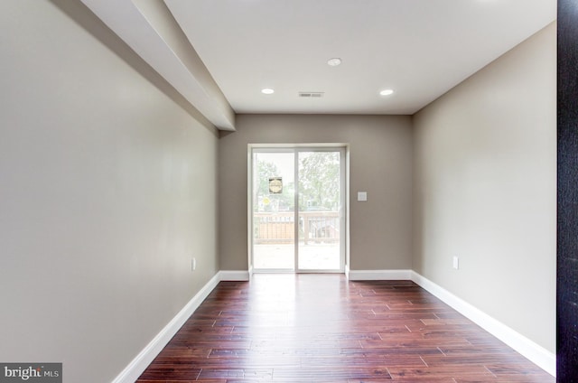 1324 Aisquith St, Baltimore, MD 21202 - spare room with dark wood-type flooring, baseboards, and recessed lighting