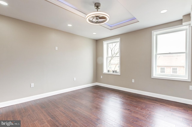 1324 Aisquith St, Baltimore, MD 21202 - unfurnished room with dark wood-type flooring, baseboards, and recessed lighting