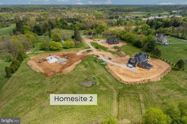 aerial view with a rural view