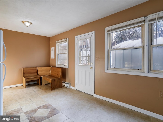 interior space featuring a baseboard radiator