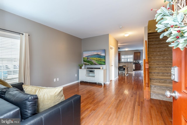 living room featuring hardwood / wood-style flooring