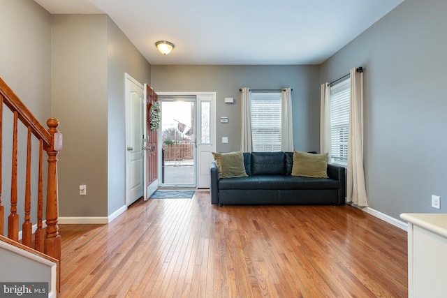 entryway with light wood-type flooring