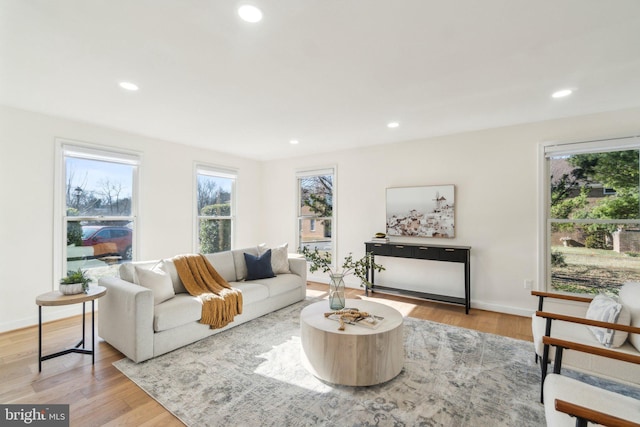 living room featuring light hardwood / wood-style floors