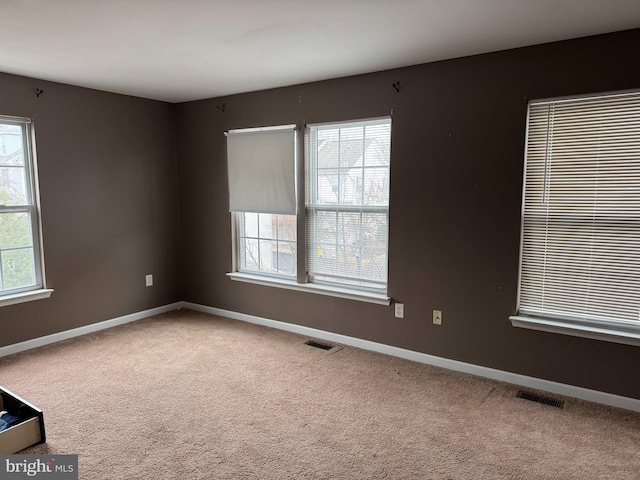 empty room with carpet floors and a healthy amount of sunlight