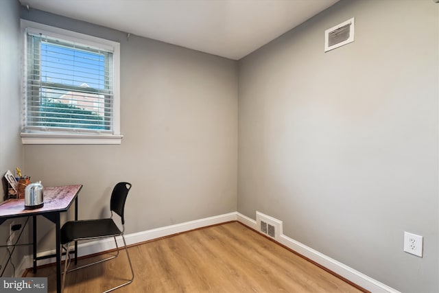 office featuring light hardwood / wood-style floors