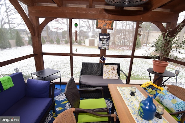 sunroom with a healthy amount of sunlight