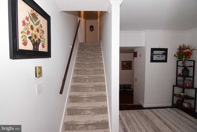 stairway with ornamental molding