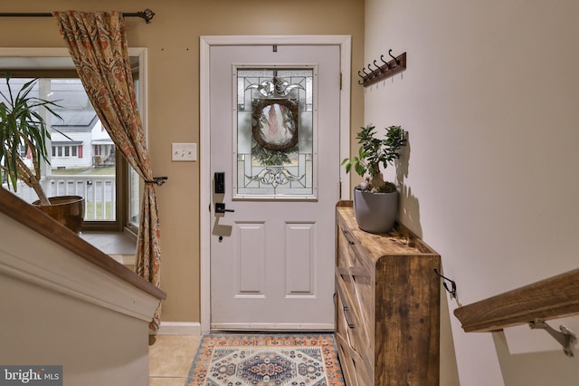 view of tiled foyer